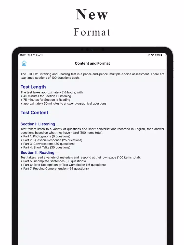 Скриншоты New Practice Test for TOEIC® iPad 