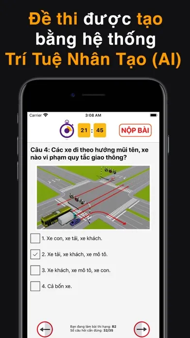 Zrzuty ekranu Ôn Thi 600 Câu Bằng Lái GPLX