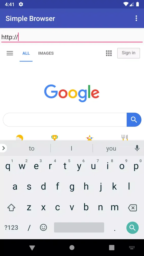 Simple Browser سکرین شاٹس