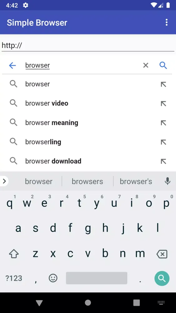 Simple Browser سکرین شاٹس