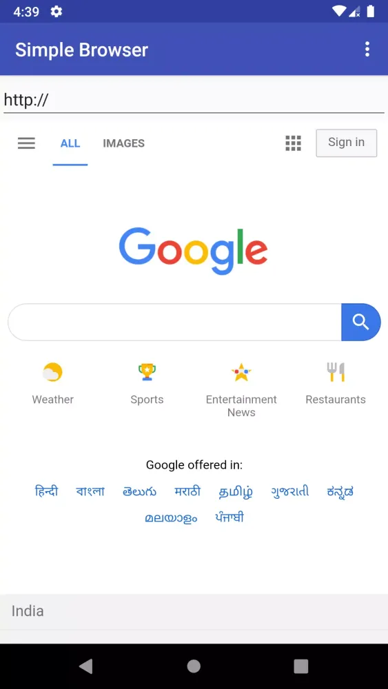 Simple Browser سکرین شاٹس