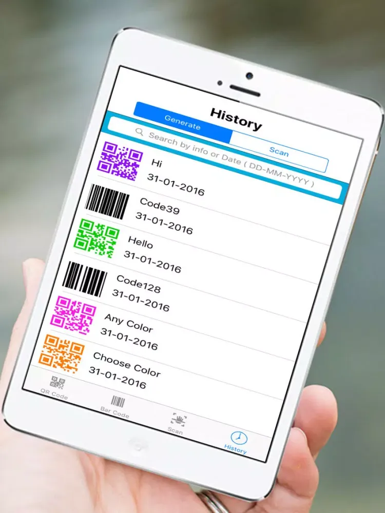 Tangkapan skrin Bar & QR Kit : Generate and Read Colourful QRcode, BarCode and Data Matrix. iPad 