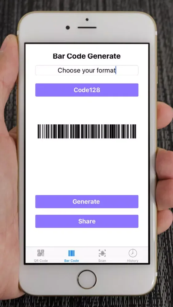 Tangkapan skrin Bar & QR Kit : Generate and Read Colourful QRcode, BarCode and Data Matrix.