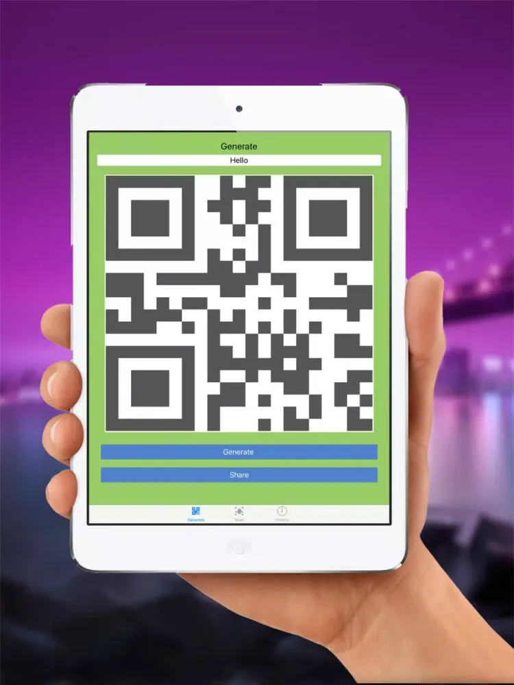 QRCode Toolbox: QR code, Data Matrix, BarCode generator & reader, to generate, Share and save it. iPad Screenshots