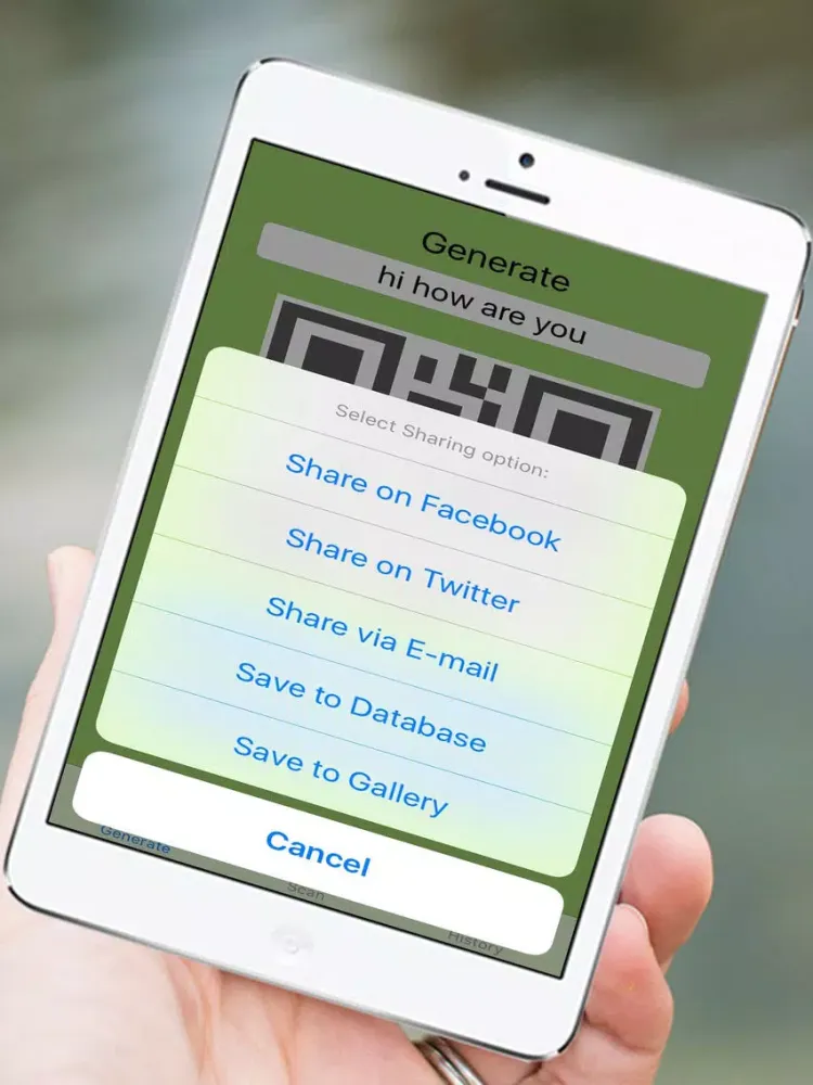 QRCode Toolbox: QR code, Data Matrix, BarCode generator & reader, to generate, Share and save it. iPad Screenshots