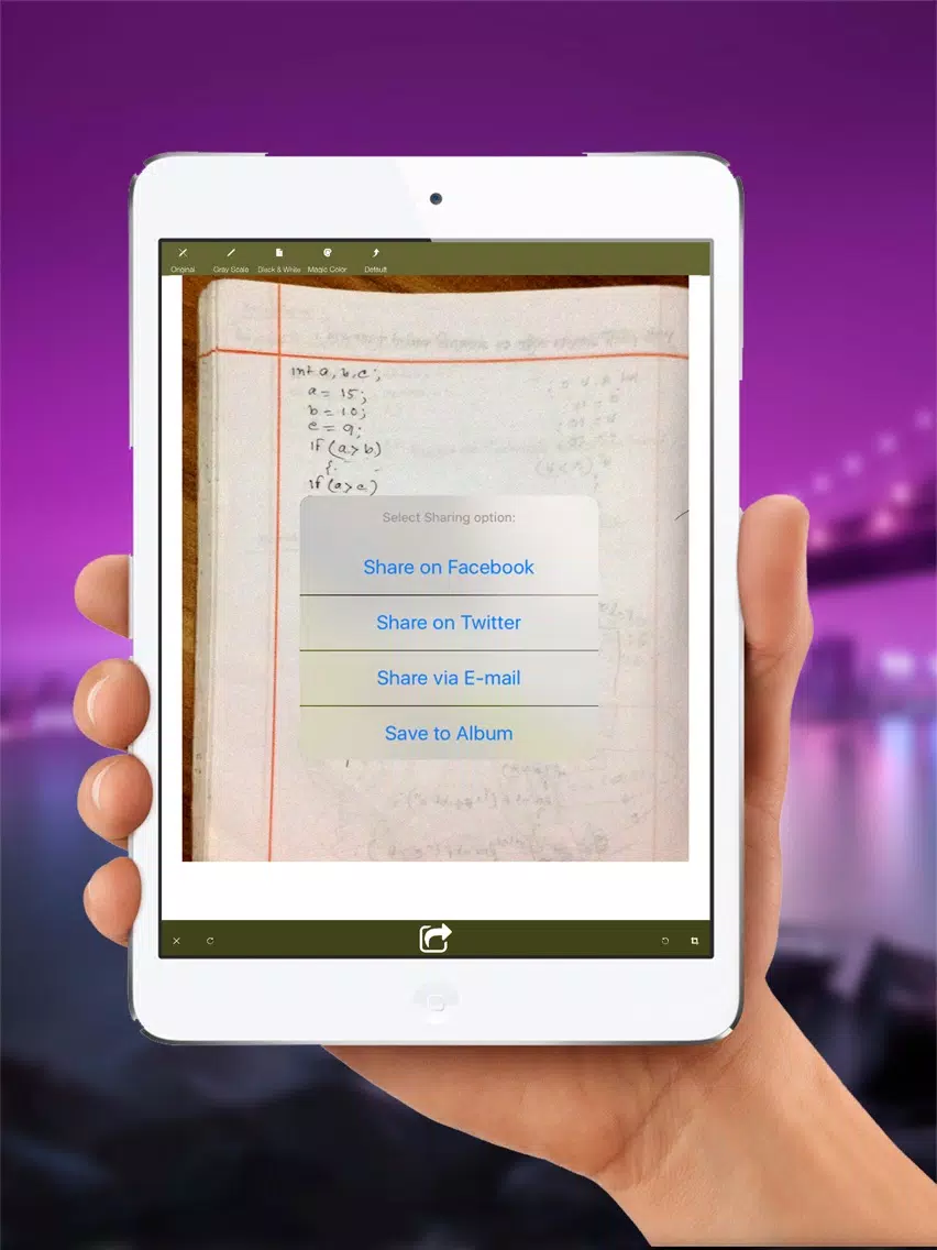 Tangkapan skrin All Doc Scanner Pro: Scan PDF,images,any types of multipages document change presentation, shape, size and share or save it. iPad 