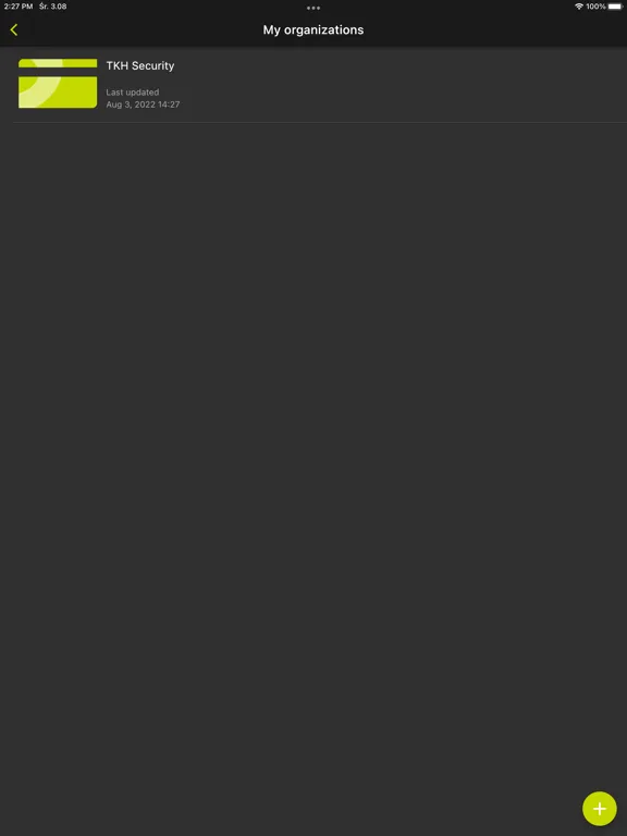 Tangkapan skrin IPROTECT Config iPad 