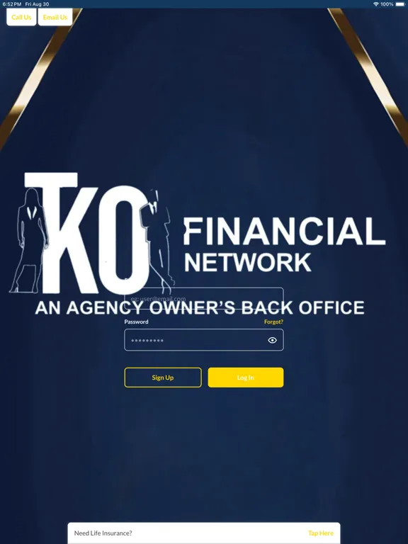 Capturas de tela do TKO Financial Network Quoter iPad 