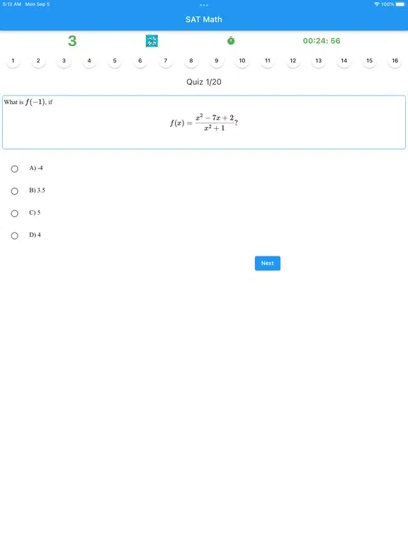 Capturas de pantalla de SAT-MATH iPad 
