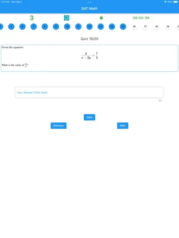 Capturas de pantalla de SAT-MATH iPad 
