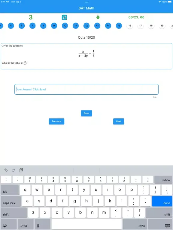 Capturas de pantalla de SAT-MATH iPad 