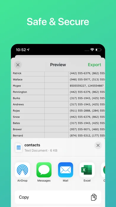 ภาพหน้าจอของ Export Contacts to Excel, CSV