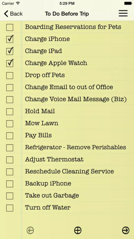Essential Travel Checklist Screenshots