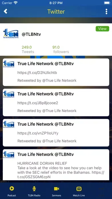 Capturas de tela do TLBN