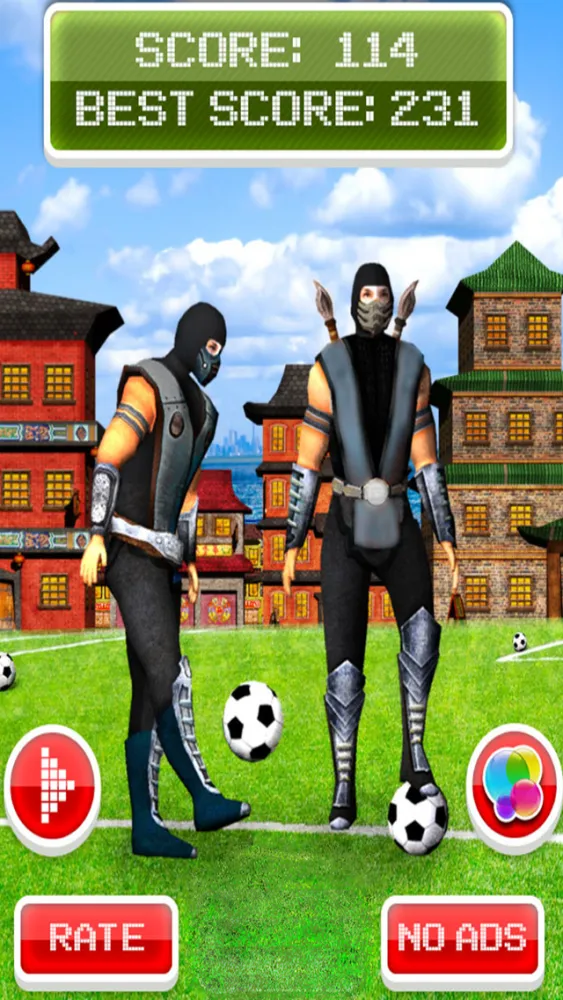 Tangkapan skrin A Ninja Soccer Ball Juggler: Win the FootBall Cup With Big 3D Ninjas Game