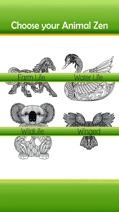 Capturas de tela do Animal Art Zen Designs - Relaxing Coloring Book for Adults