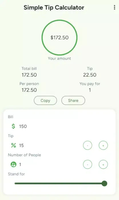 Simple Tip Calculator স্ক্রিনশট
