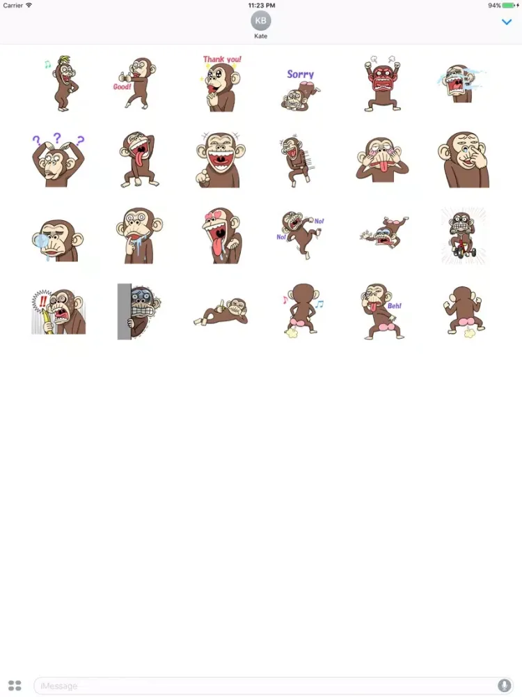 Animated Crazy Peppin Monkey Stickers iPad  Screenshots