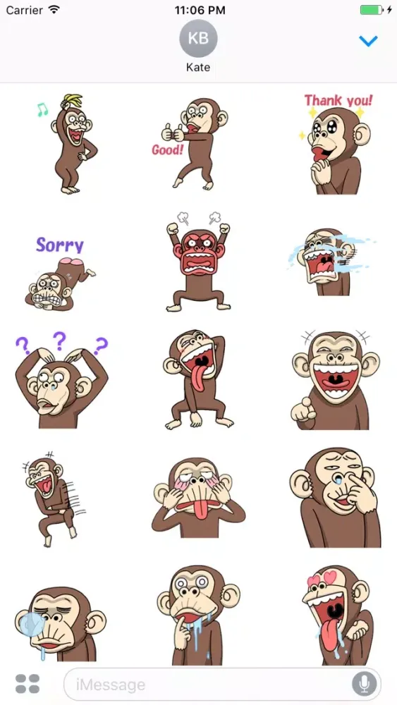 Animated Crazy Peppin Monkey Stickers Screenshots