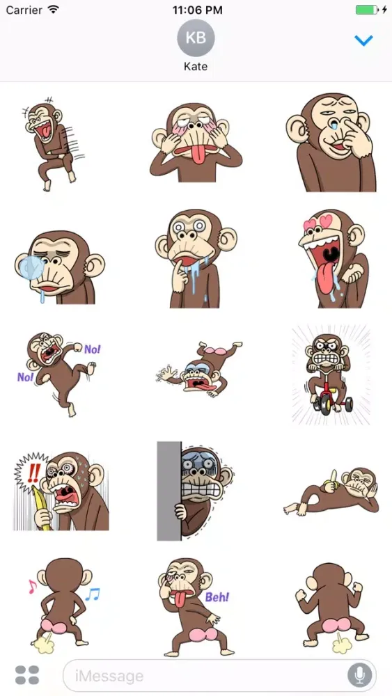 Animated Crazy Peppin Monkey Stickers Screenshots