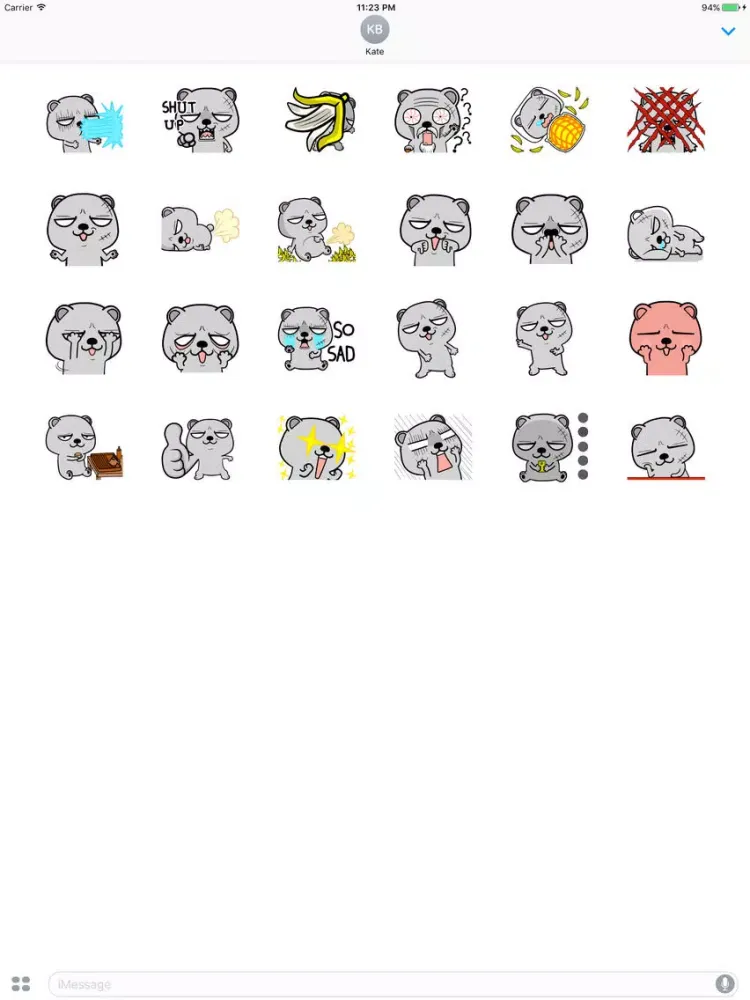 Brown Crazy Bear Sticker Vol 1 iPad  Screenshots