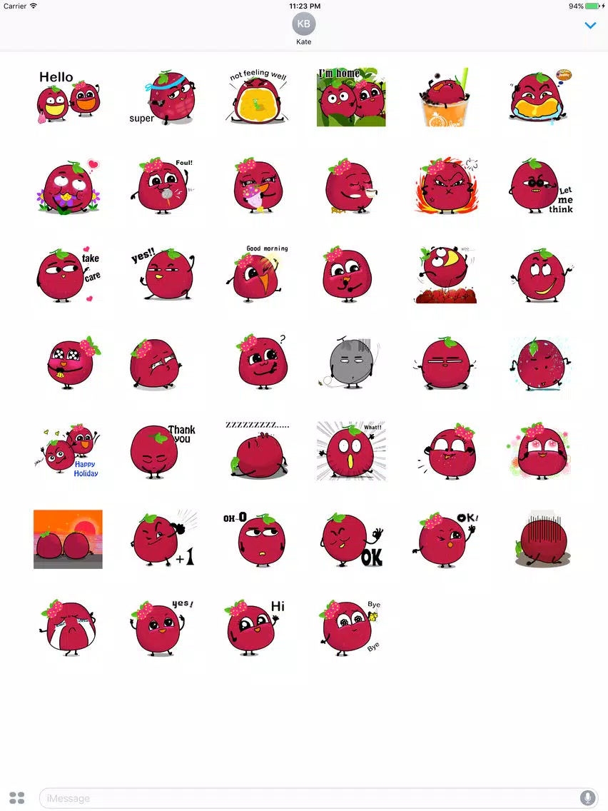 Cherril - Cherry Expression English Sticker iPad  Screenshots