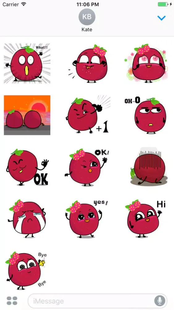 Cherril - Cherry Expression English Sticker स्क्रीनशॉट