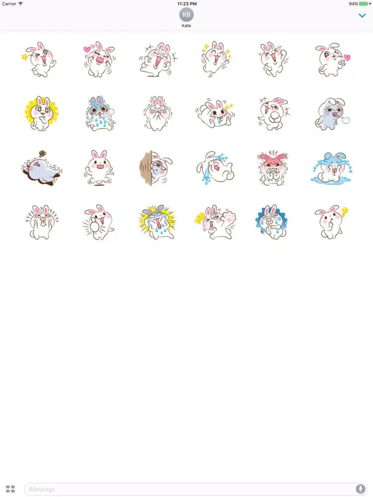 Chubby The Cute Rabbit Stickers 2 iPad  Screenshots