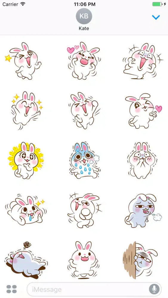 Chubby The Cute Rabbit Stickers 2 Screenshots