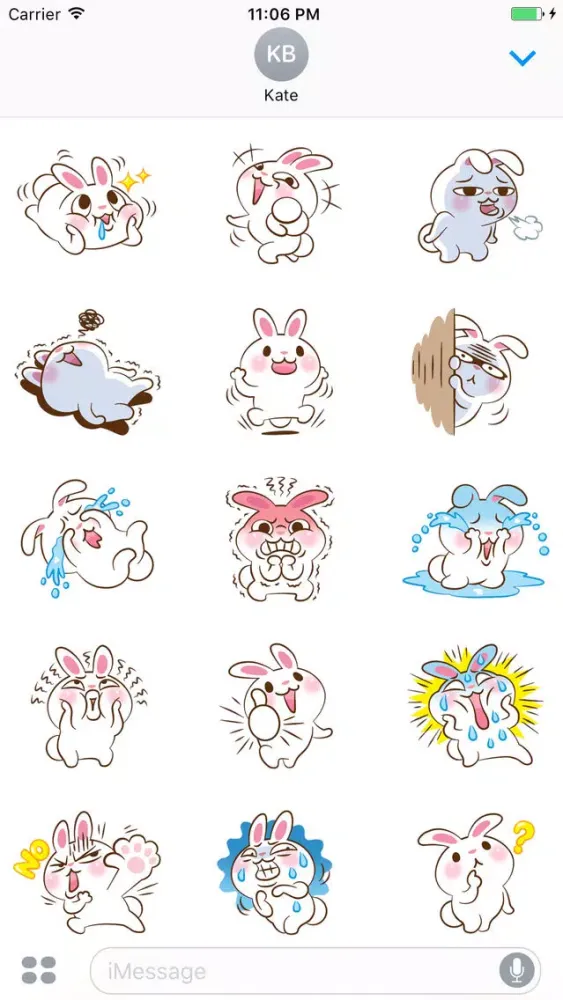 Chubby The Cute Rabbit Stickers 2 Screenshots