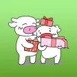 Couple Dairy Cows Inlove Sticker