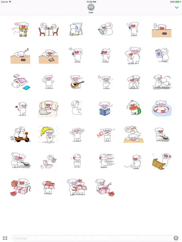 Couple Dairy Cows Inlove Sticker iPad 应用截图