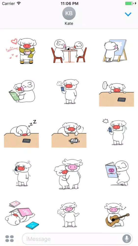 Couple Dairy Cows Inlove Sticker应用截图