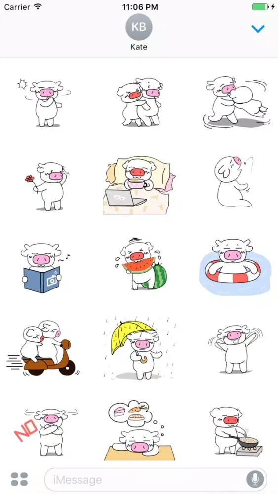 Couple Dairy Cows Inlove Sticker应用截图