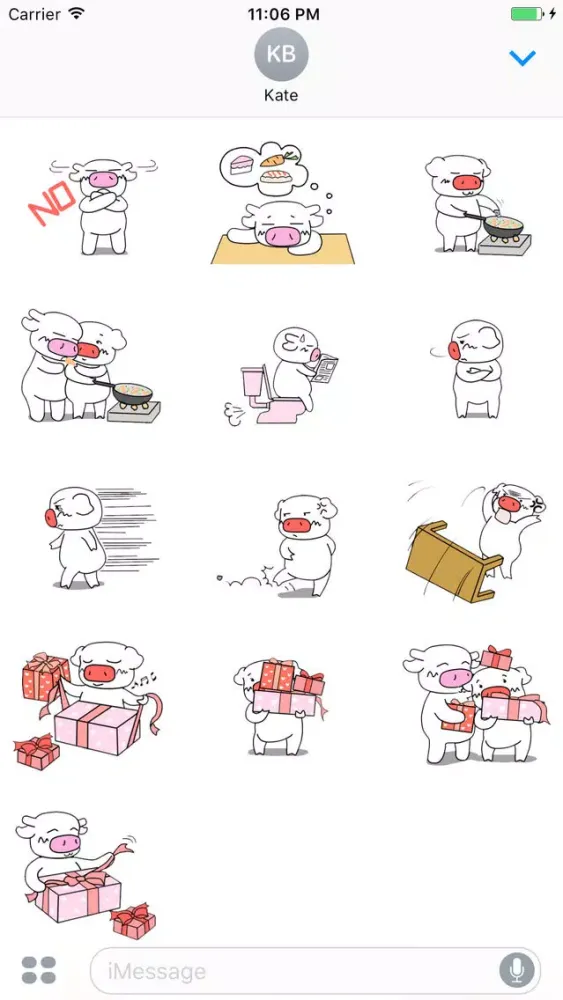 Couple Dairy Cows Inlove Sticker应用截图