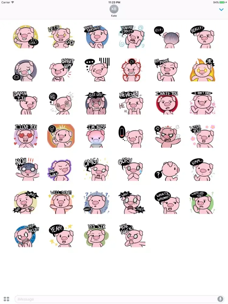 Cutie Pigge with words iPad  سکرین شاٹس