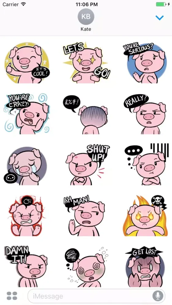 Cutie Pigge with words سکرین شاٹس