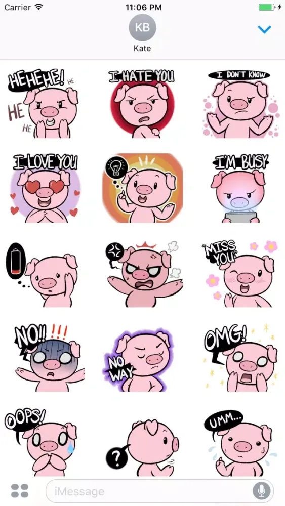 Cutie Pigge with words سکرین شاٹس