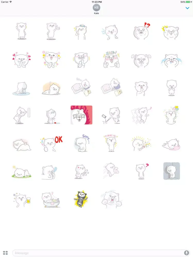 Capturas de pantalla de Jam The Funny In Love White Bear Sticker iPad 