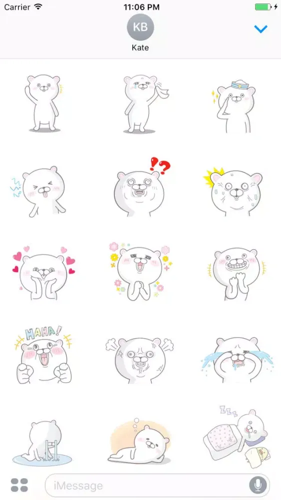 Capturas de pantalla de Jam The Funny In Love White Bear Sticker