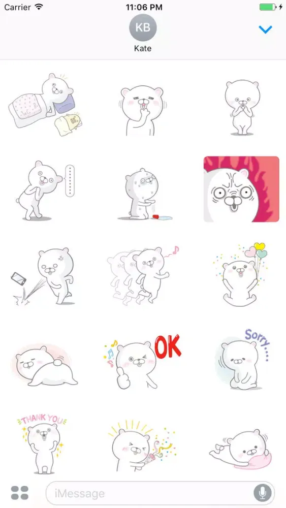 Capturas de pantalla de Jam The Funny In Love White Bear Sticker