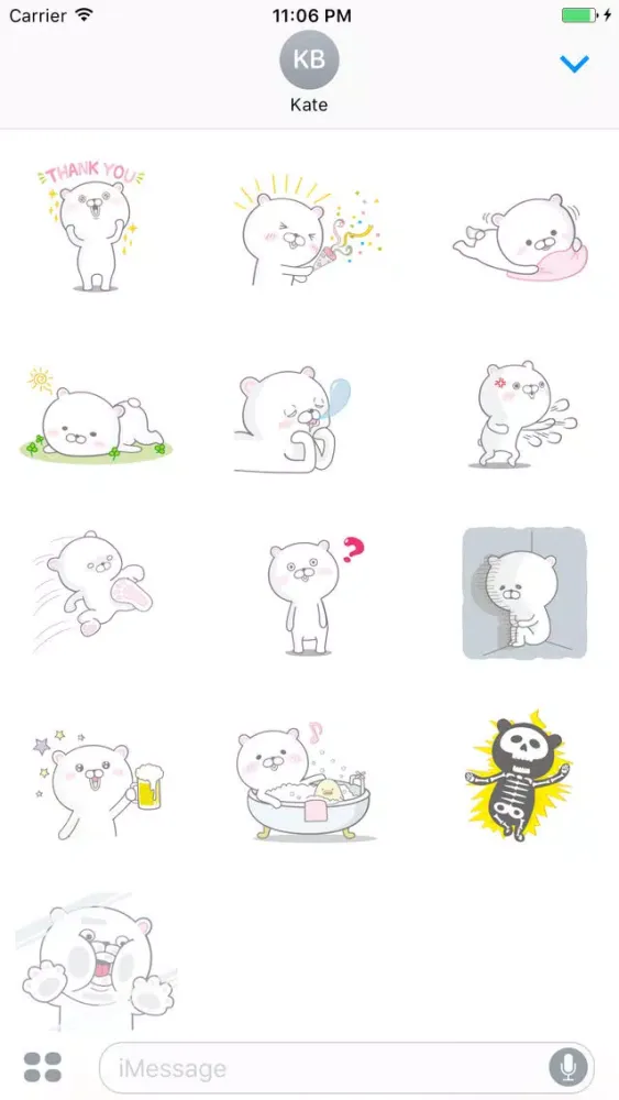 Capturas de pantalla de Jam The Funny In Love White Bear Sticker