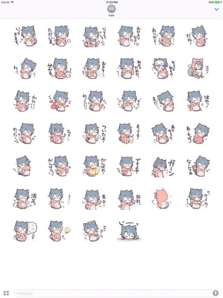 صور Kitt The Cutie Cat Girl Stickers 2 iPad 