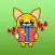Lonely Yellow Bulldog Love Party Sticker