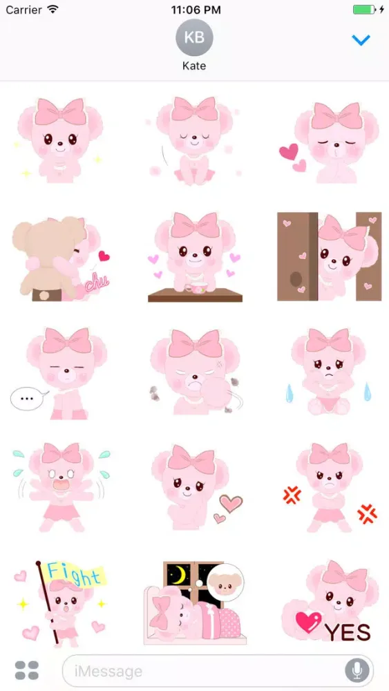 تصاویر Mint The baby Girl Pink Bear Sticker
