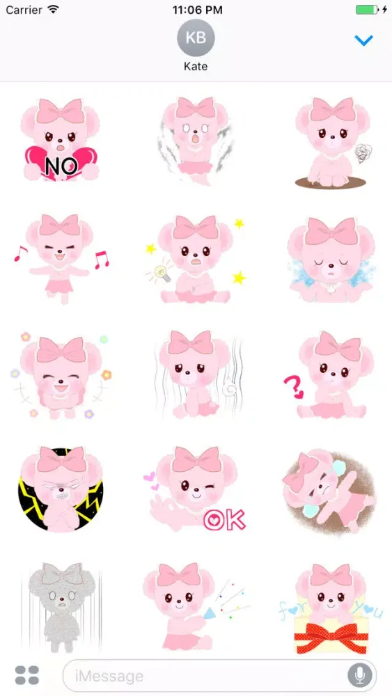 تصاویر Mint The baby Girl Pink Bear Sticker
