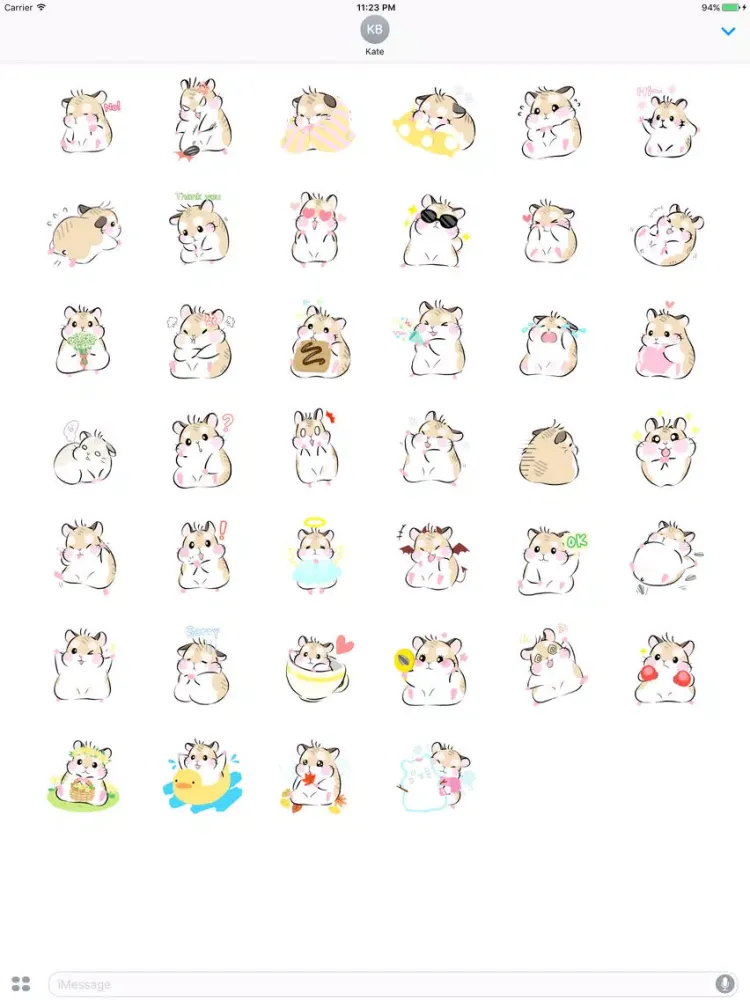 Capturas de tela do Ratta The Little Funny Hamster Sticker iPad 