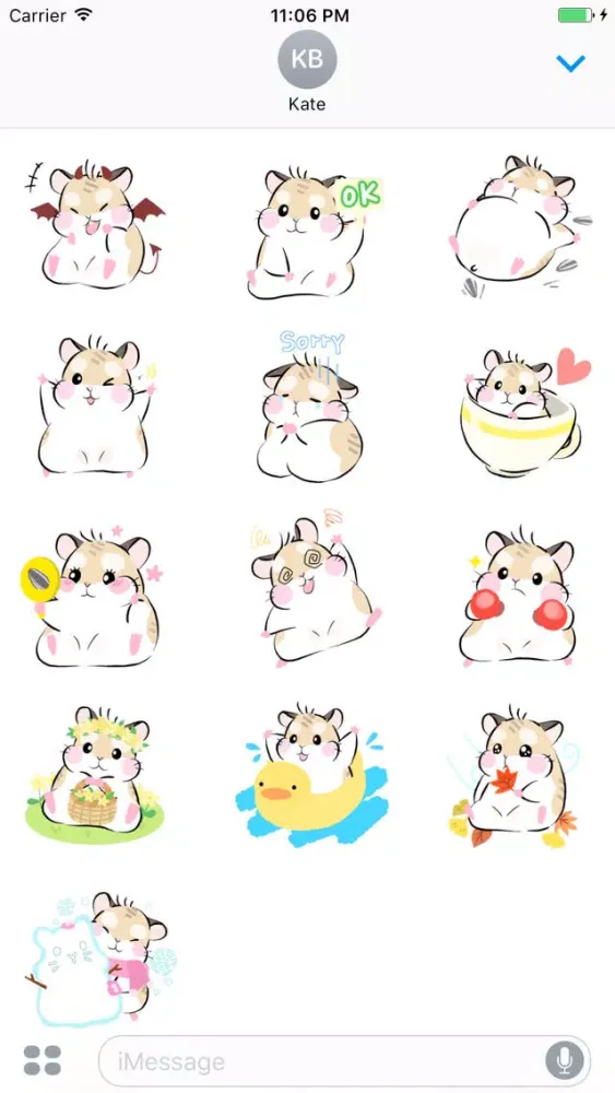 Capturas de tela do Ratta The Little Funny Hamster Sticker
