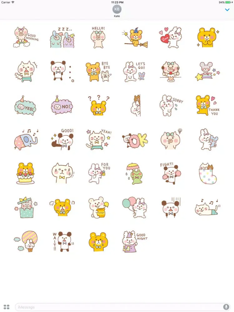 صور Sweeties Cute Pets Collection English Sticker iPad 