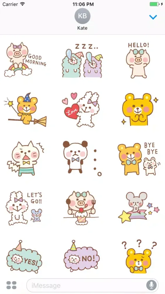 صور Sweeties Cute Pets Collection English Sticker